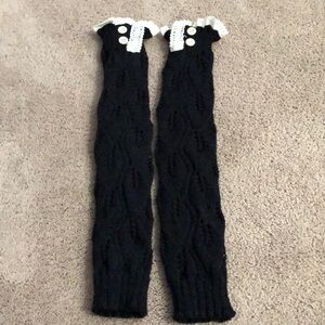 Black & Beige Boot Socks Tall